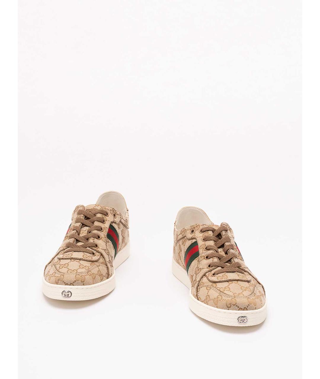 GUCCI Бежевые низкие кроссовки / кеды, фото 2