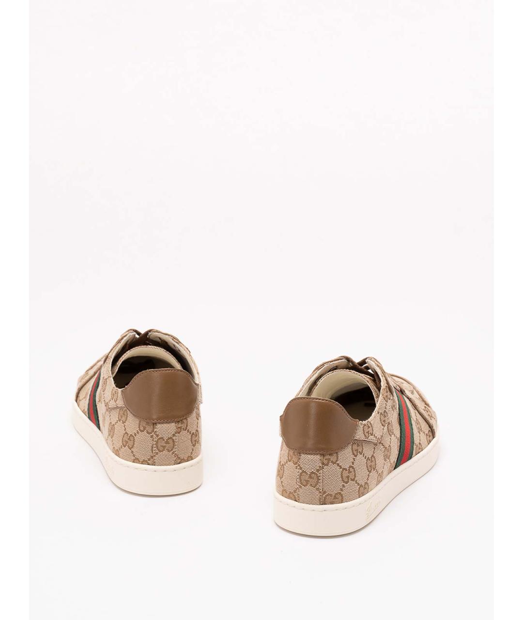 GUCCI Бежевые низкие кроссовки / кеды, фото 3