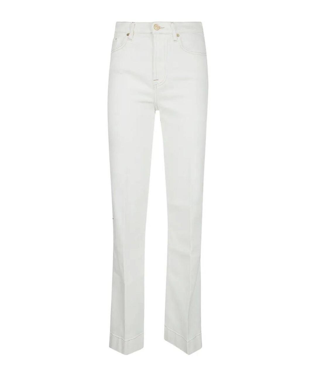 7 FOR ALL MANKIND Белые хлопковые прямые джинсы, фото 1