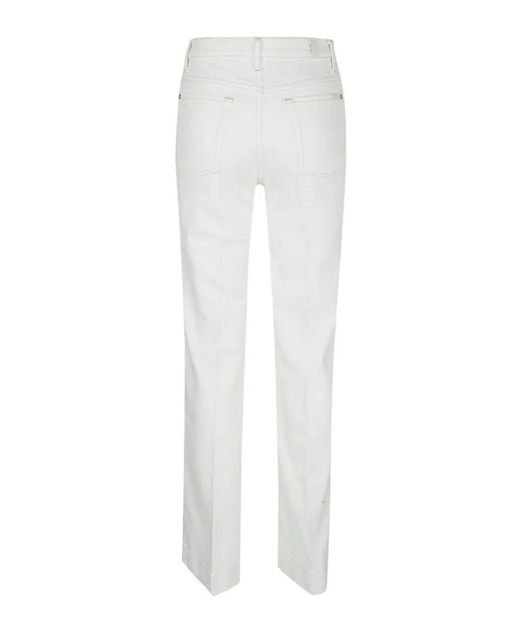 7 FOR ALL MANKIND Белые хлопковые прямые джинсы, фото 2
