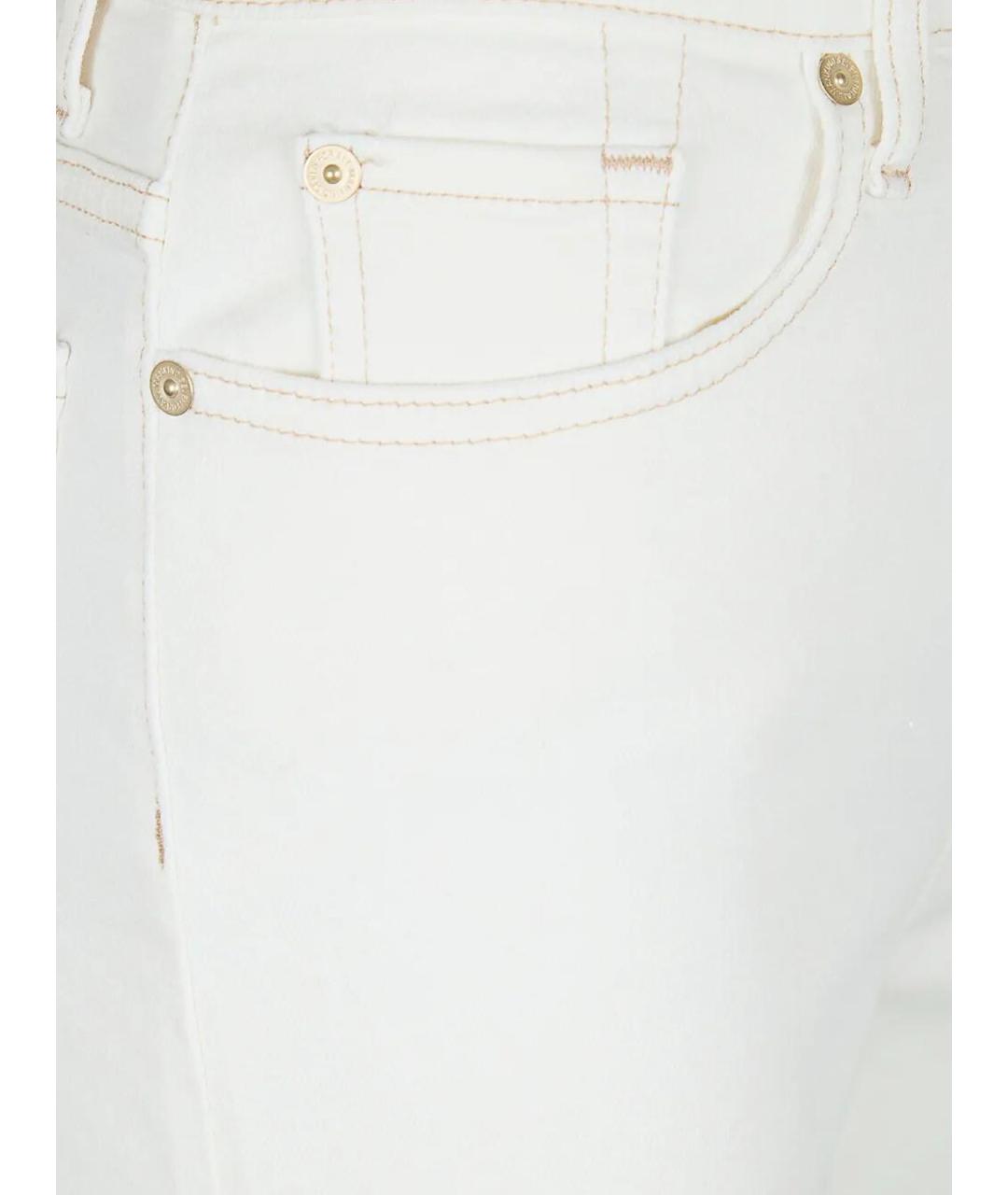 7 FOR ALL MANKIND Белые хлопковые прямые джинсы, фото 3