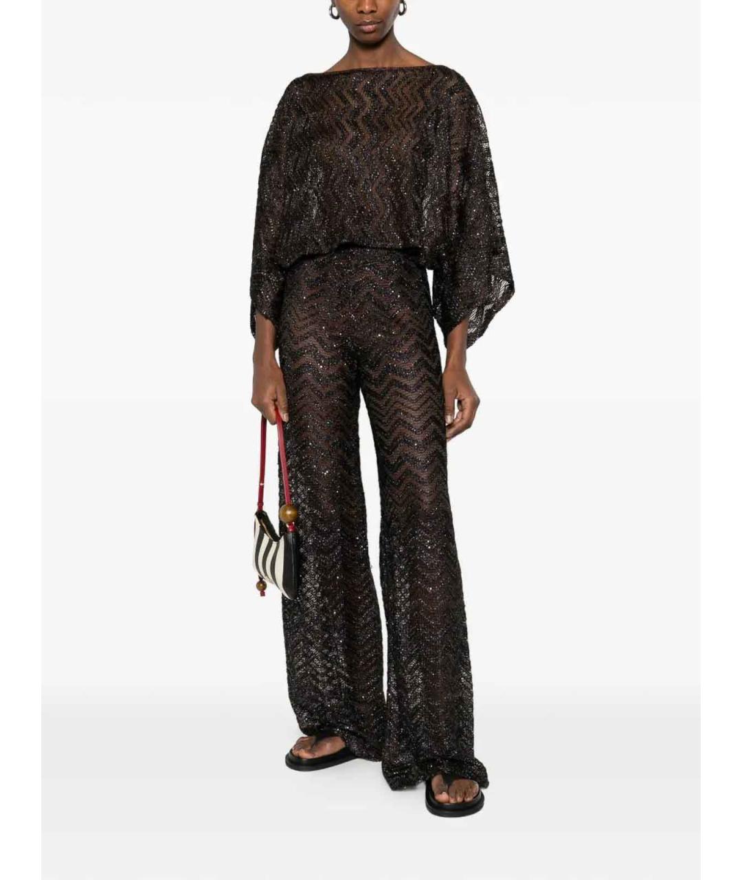 MISSONI Коричневые полиэстеровые брюки широкие, фото 2