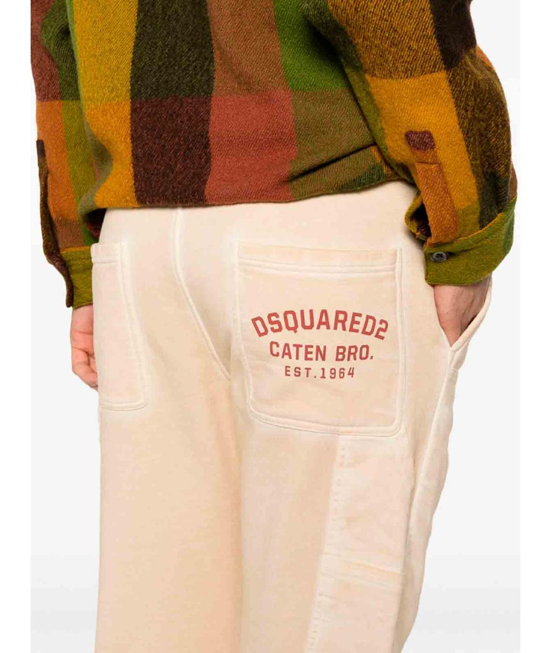 DSQUARED2 Бежевые хлопковые повседневные брюки, фото 5