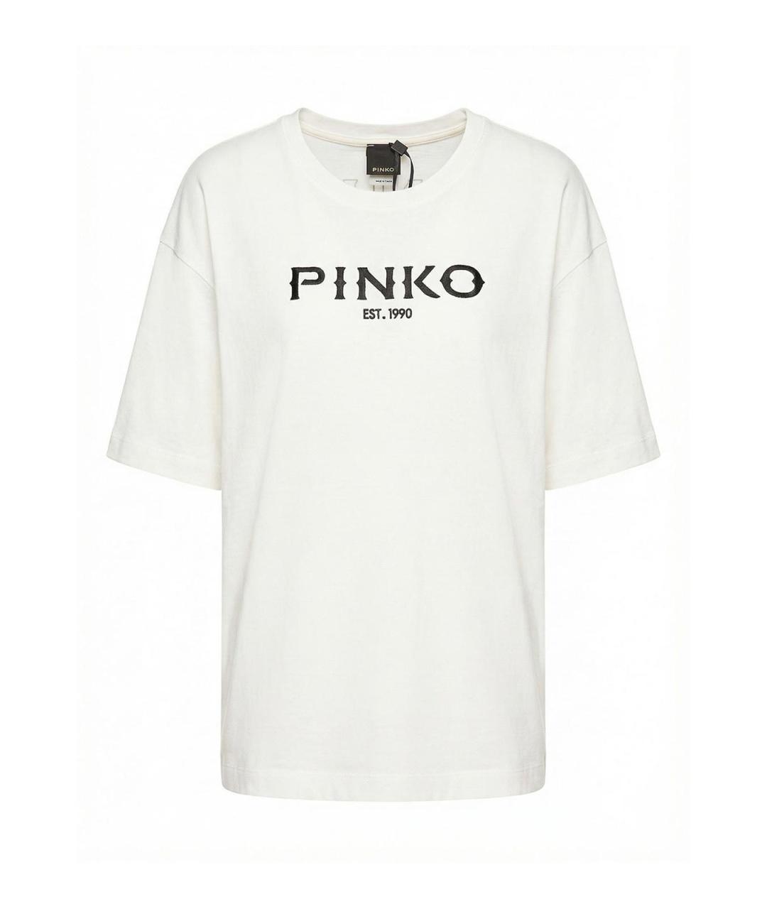 PINKO Белая хлопковая футболка, фото 1