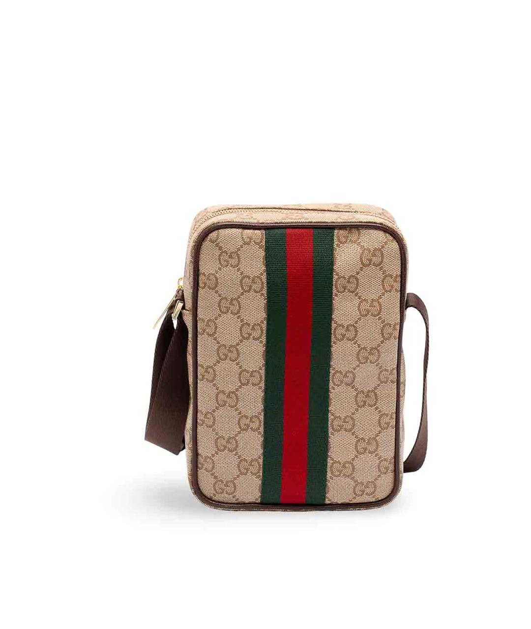 GUCCI Бежевая хлопковая сумка на плечо, фото 1