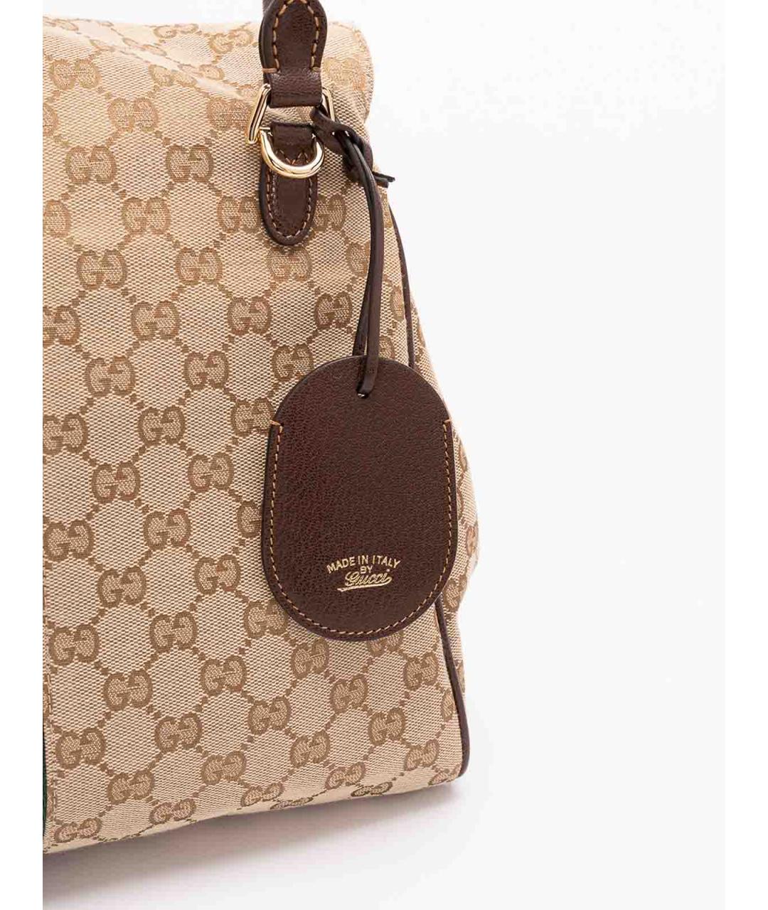 GUCCI Бежевая жаккардовая сумка тоут, фото 6