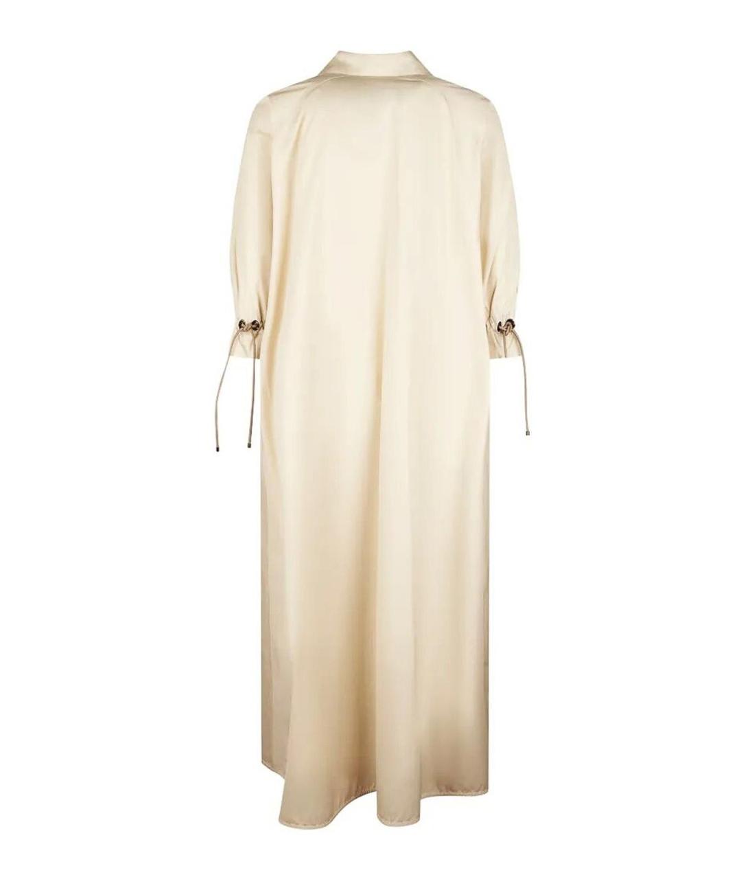 MAX MARA Бежевое хлопковое повседневное платье, фото 2