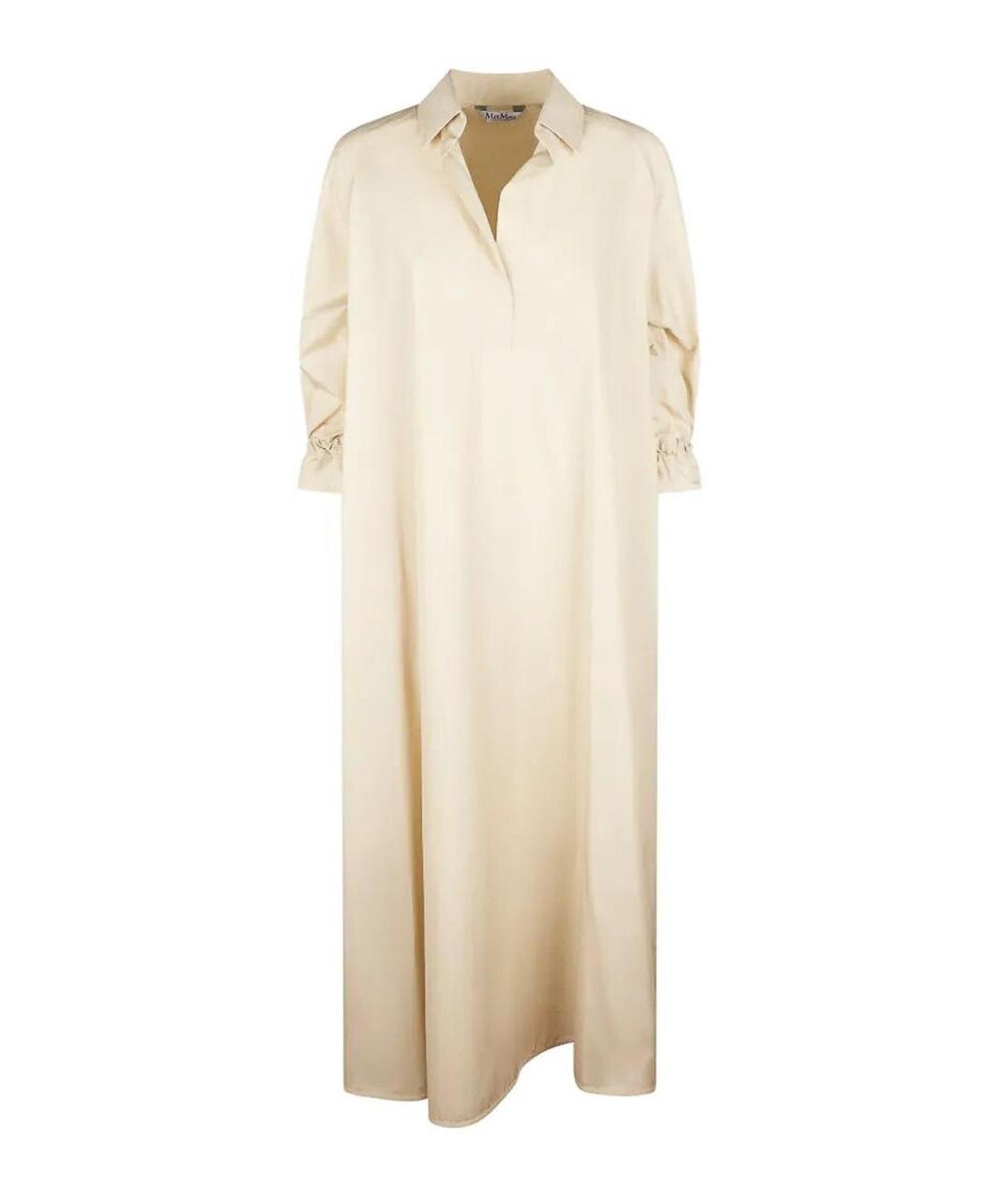 MAX MARA Бежевое хлопковое повседневное платье, фото 1