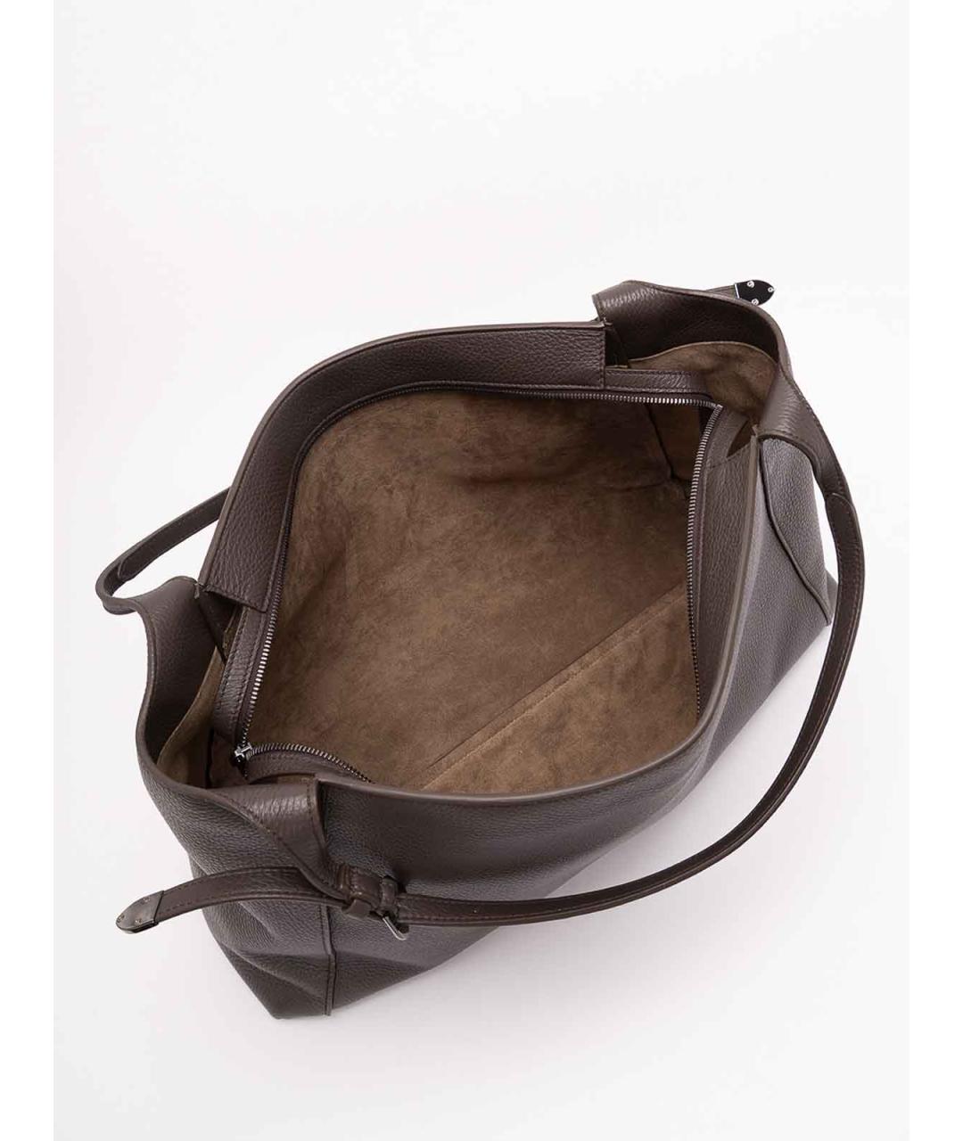 BRUNELLO CUCINELLI Коричневая кожаная сумка тоут, фото 6