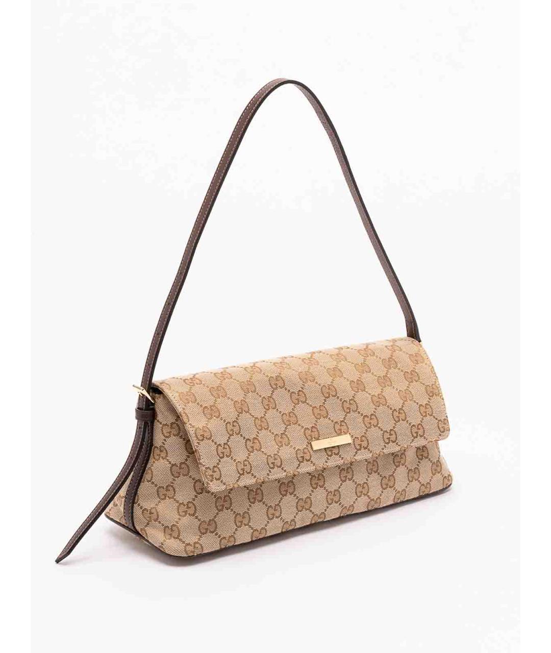 GUCCI Бежевая жаккардовая сумка через плечо, фото 3