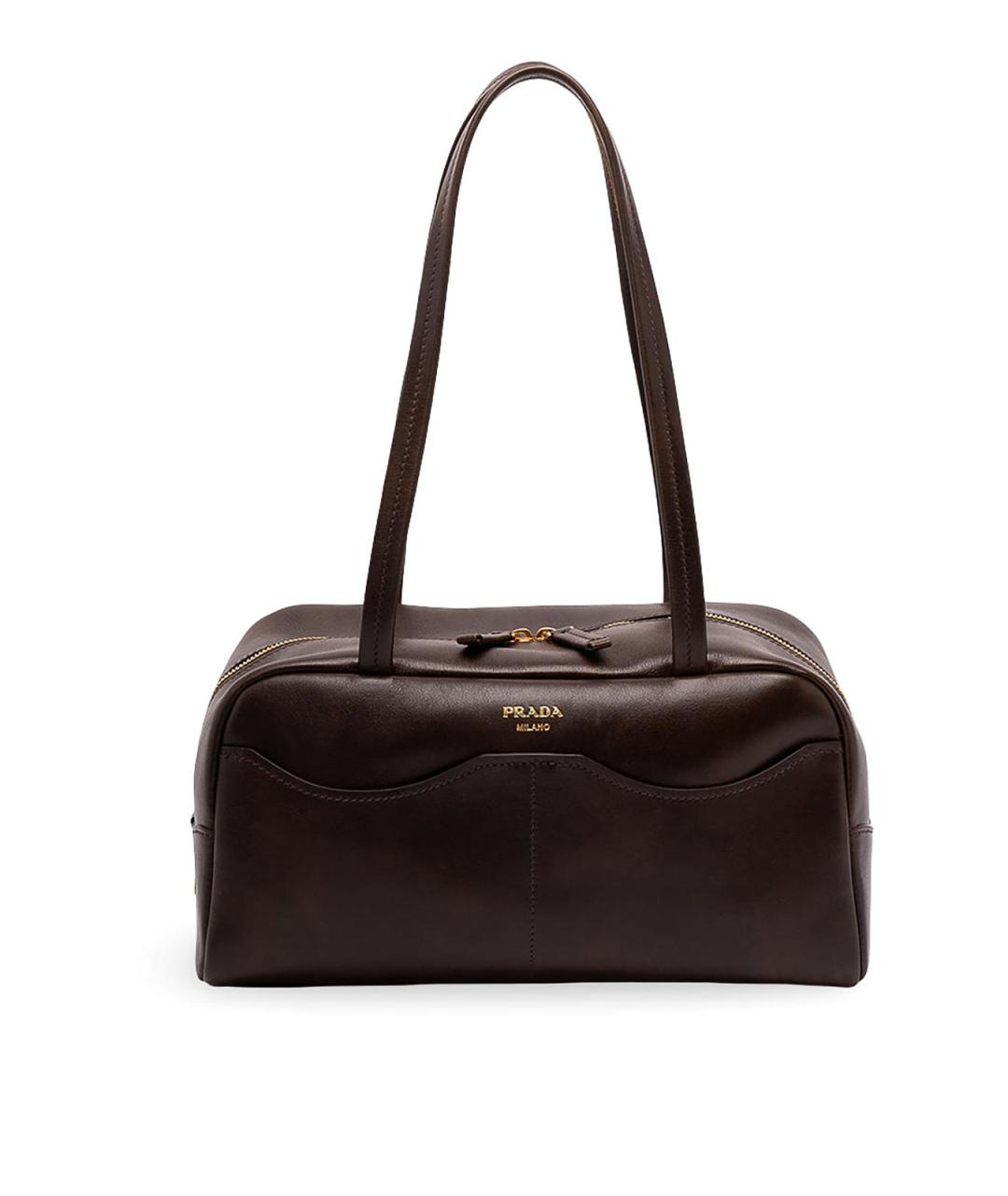PRADA Коричневая кожаная сумка тоут, фото 1