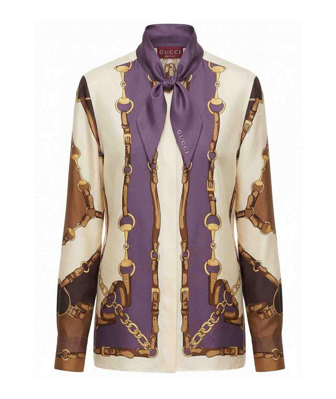 GUCCI Мульти шелковая блузы, фото 1