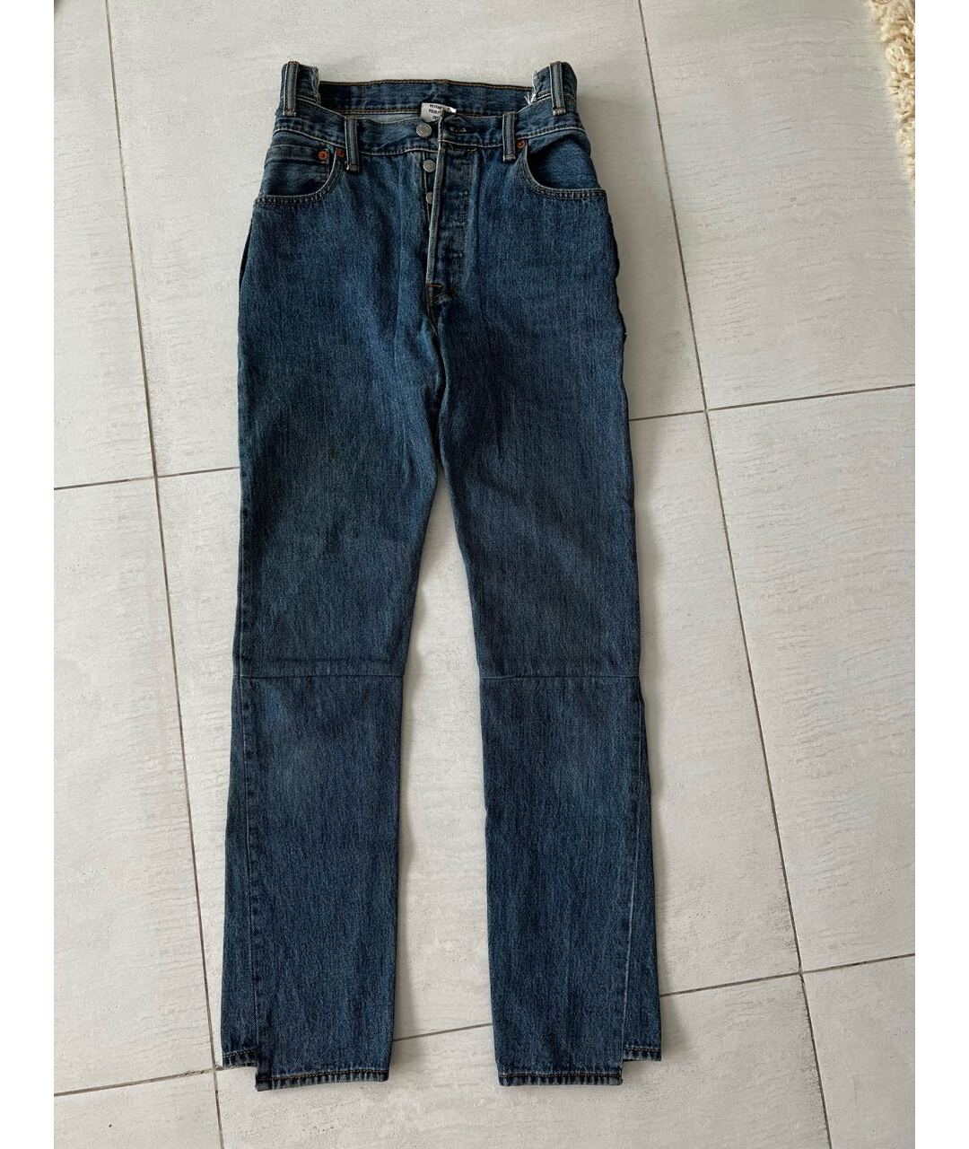 VETEMENTS Синие хлопковые прямые джинсы, фото 5