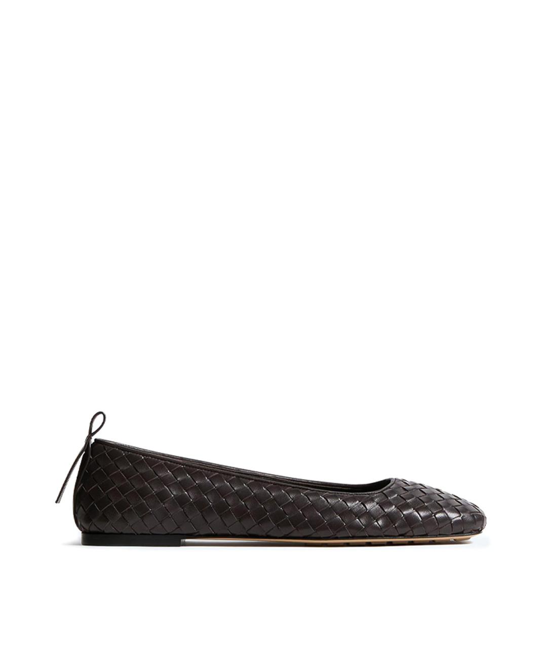 BOTTEGA VENETA Коричневые кожаные балетки, фото 1