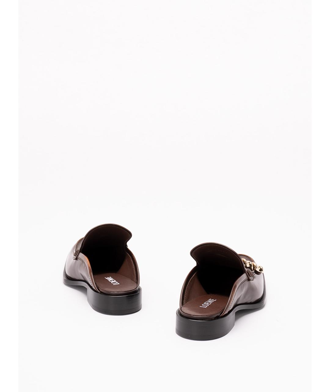 LOEWE Коричневые кожаные мюли, фото 3
