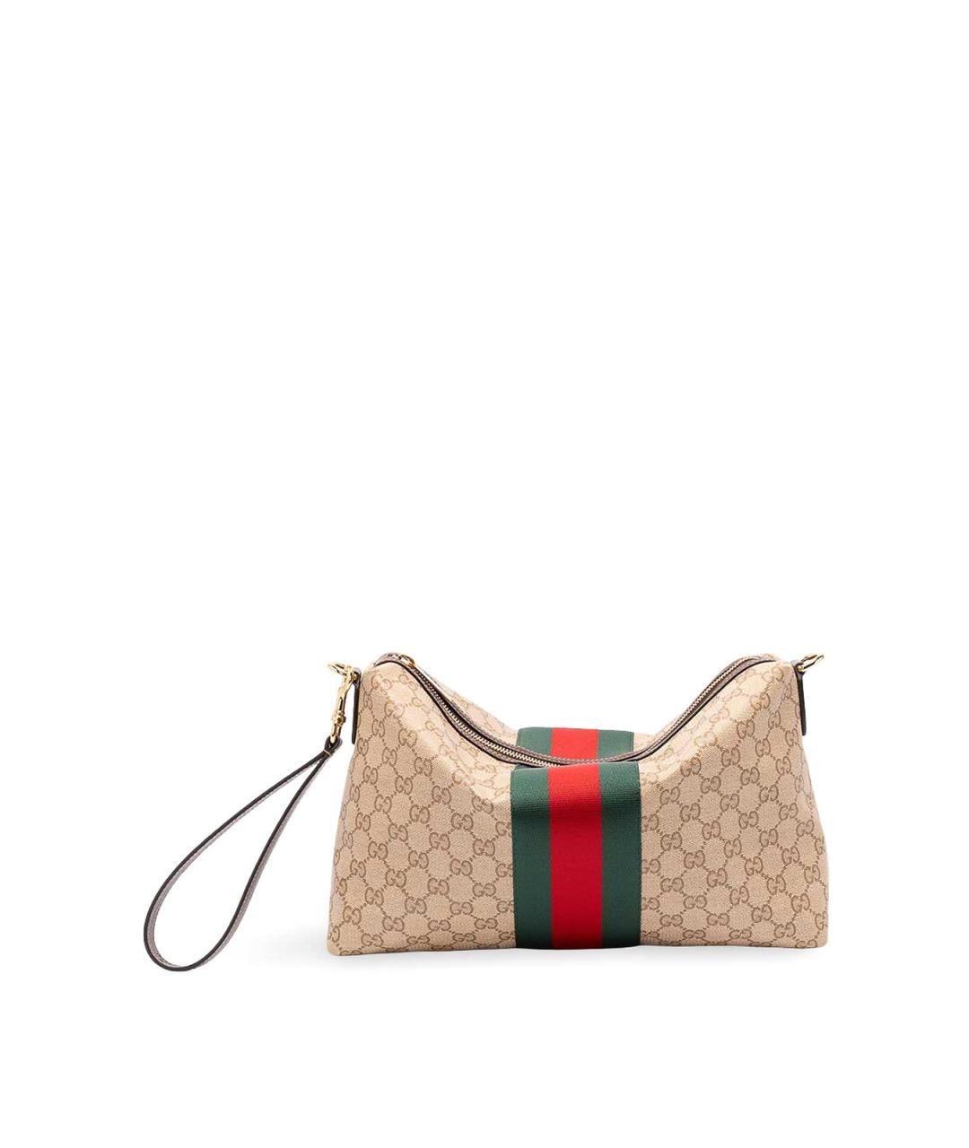 GUCCI Бежевая жаккардовая сумка на плечо, фото 1