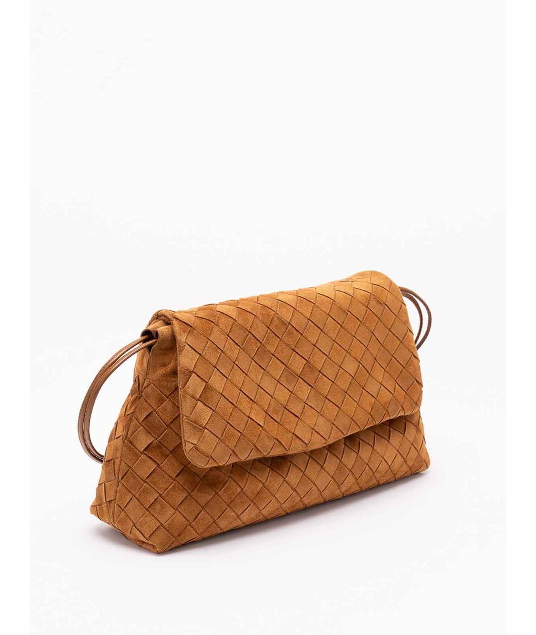 BOTTEGA VENETA Коричневая замшевая сумка тоут, фото 3