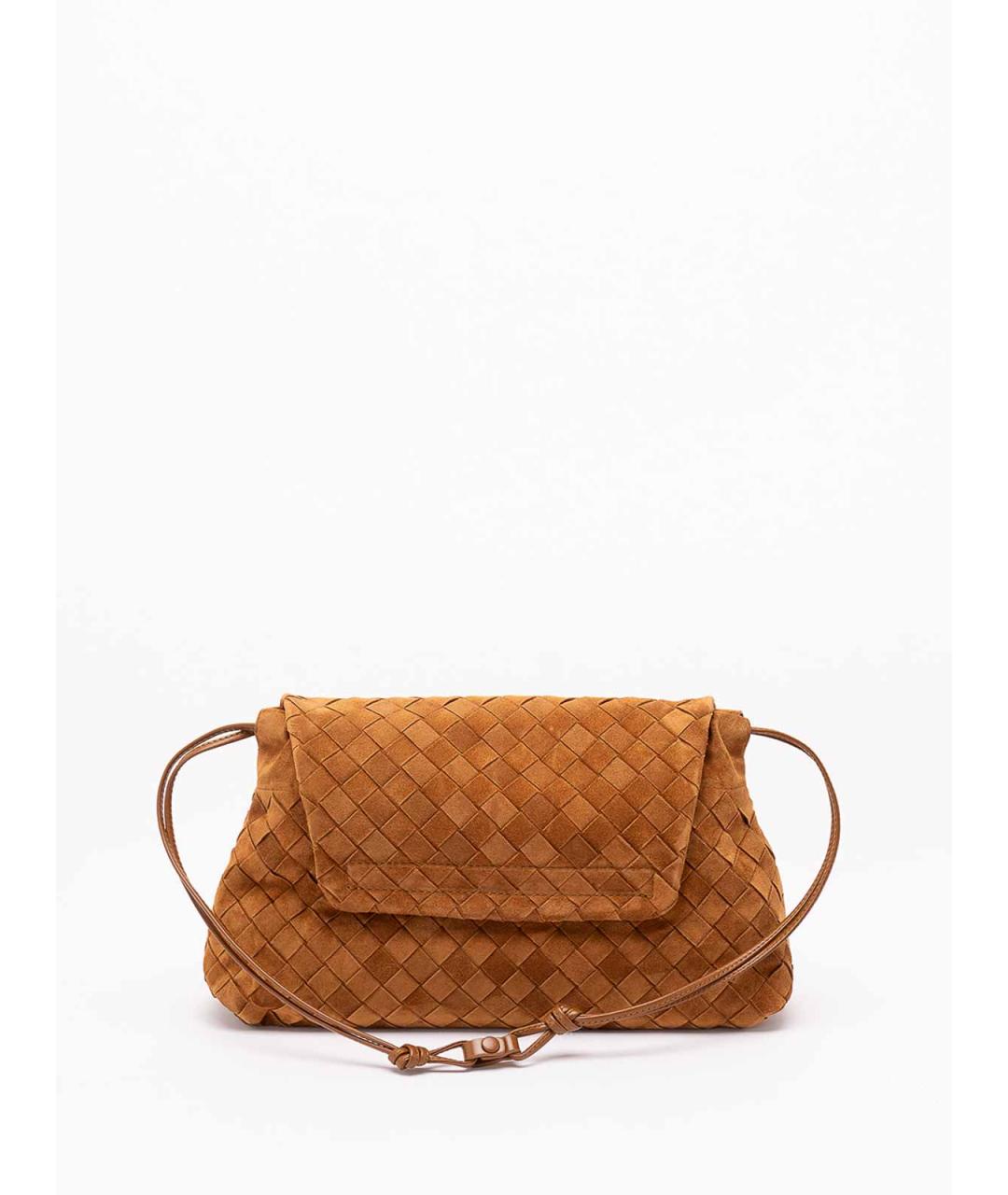 BOTTEGA VENETA Коричневая замшевая сумка тоут, фото 2