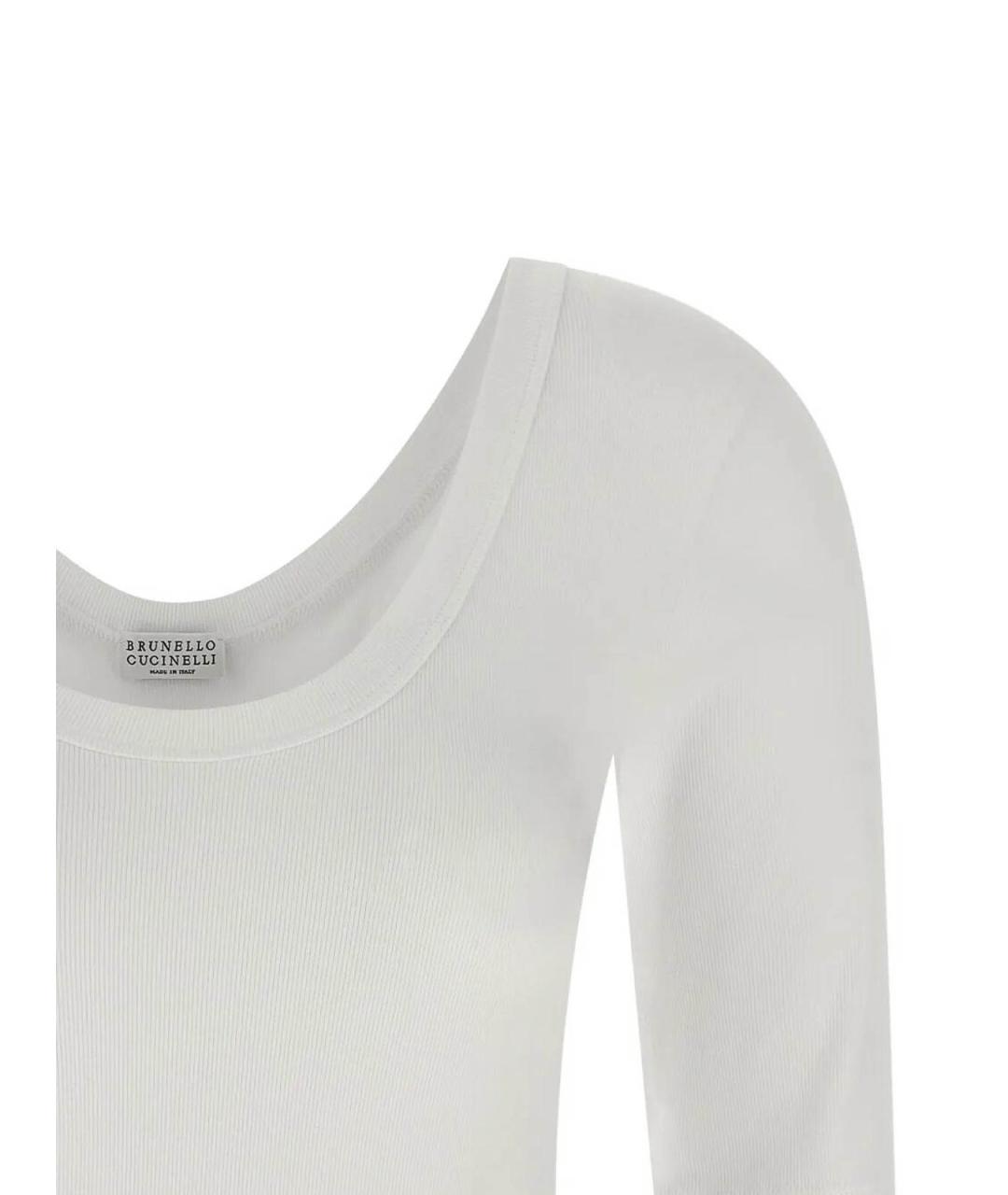 BRUNELLO CUCINELLI Белая хлопковая футболка, фото 4