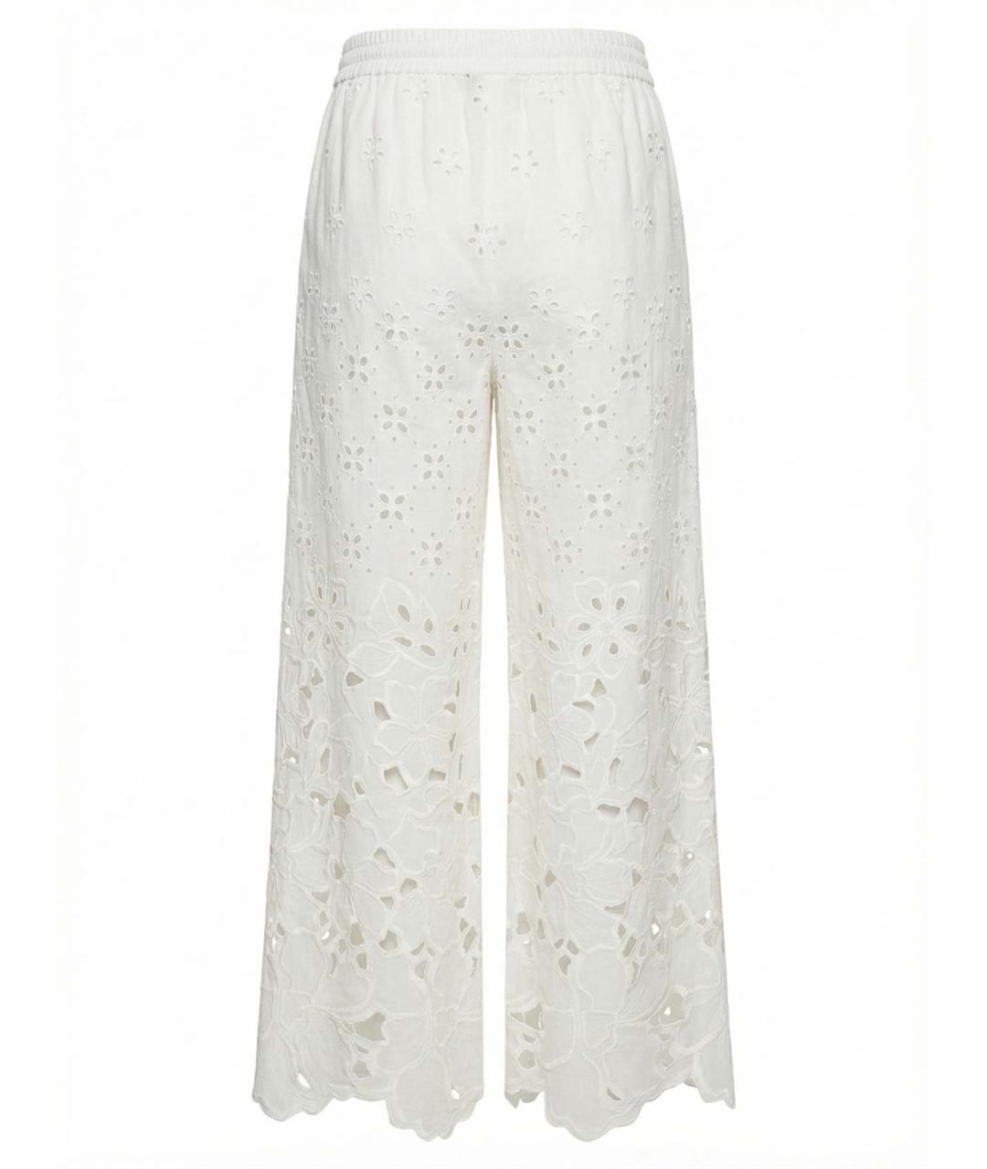 ERMANNO SCERVINO Белые хлопковые брюки широкие, фото 2