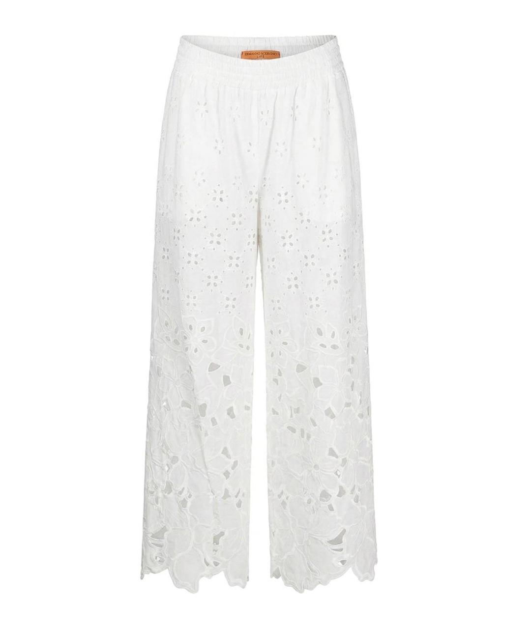 ERMANNO SCERVINO Белые хлопковые брюки широкие, фото 1