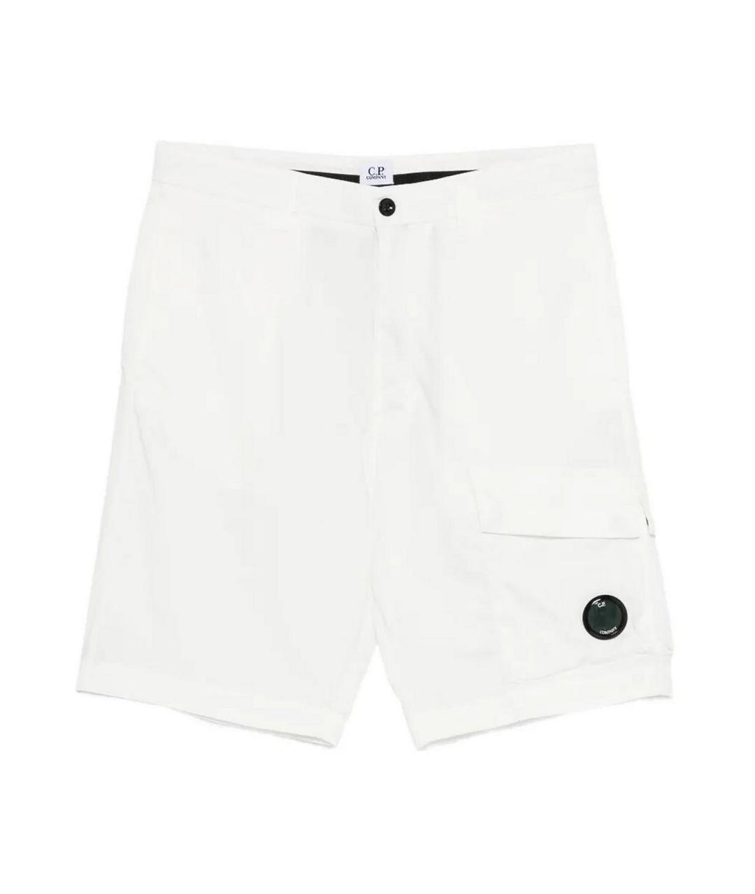 CP COMPANY Белые хлопковые шорты, фото 1