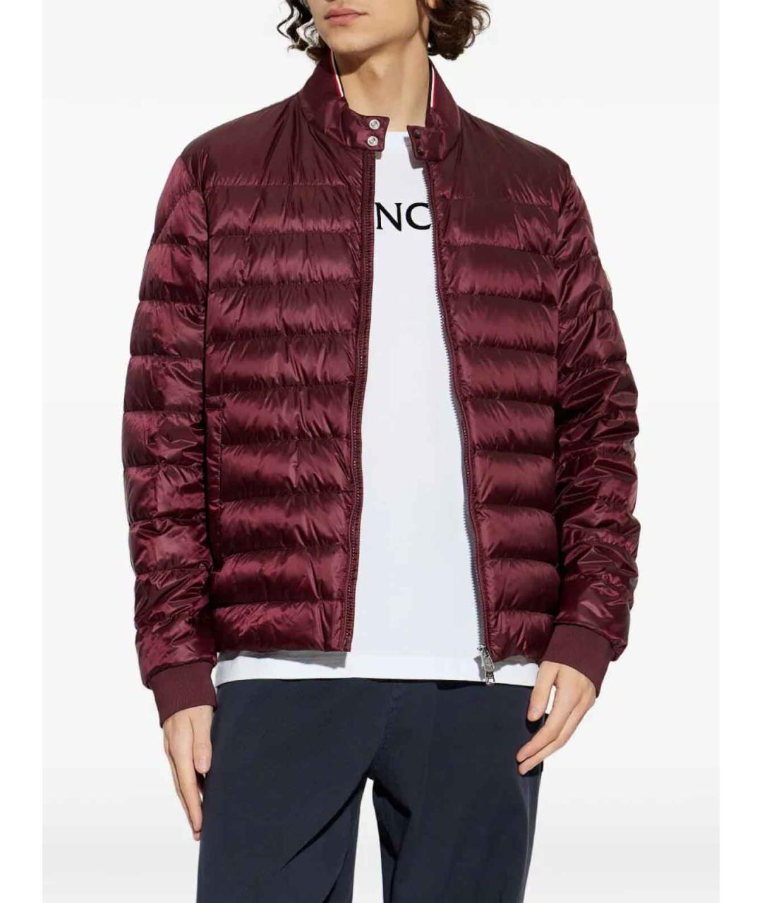 MONCLER Красная полиамидовая куртка, фото 4