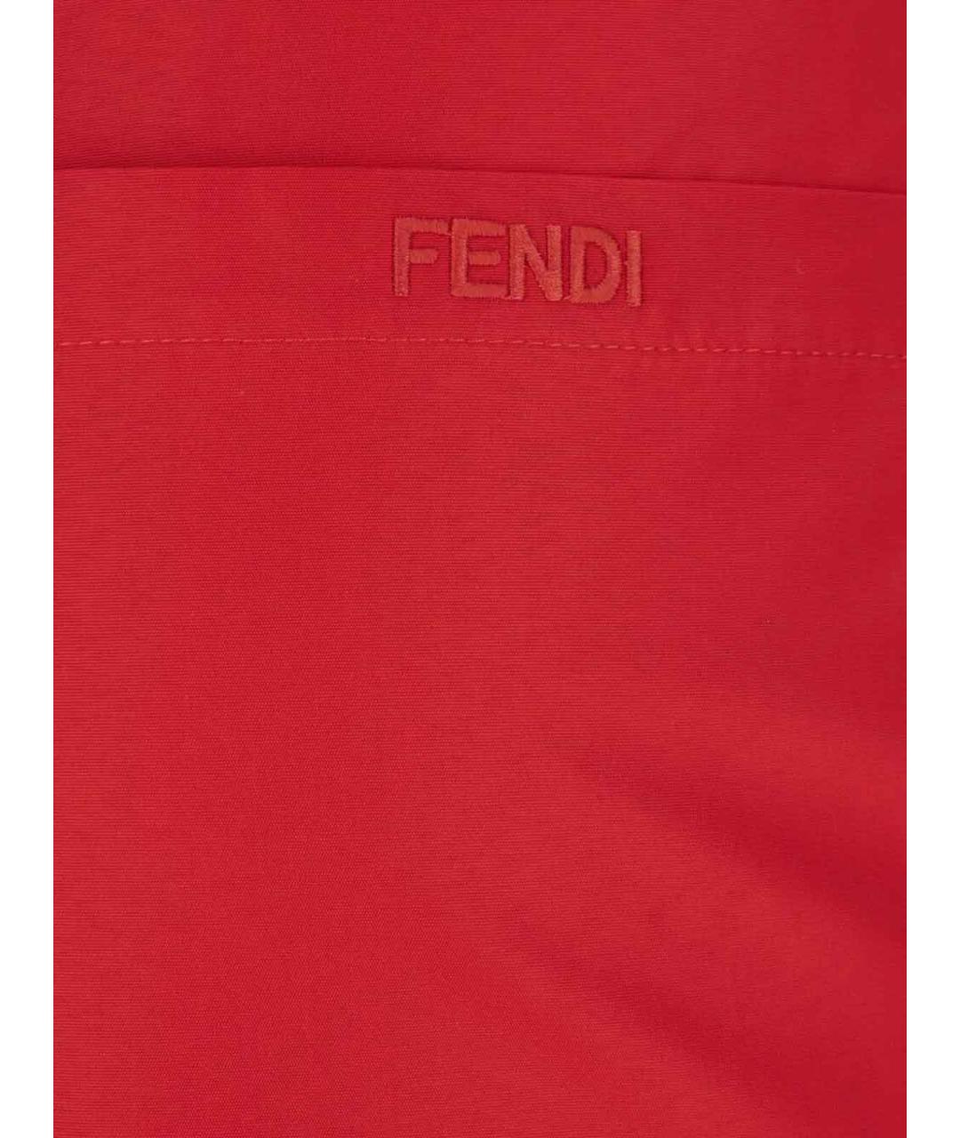 FENDI Голубые полиамидовые брюки широкие, фото 3