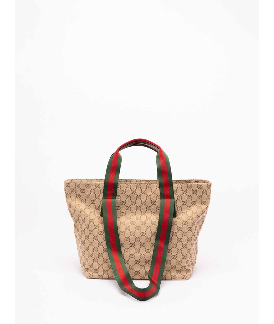 GUCCI Бежевая жаккардовая сумка тоут, фото 2