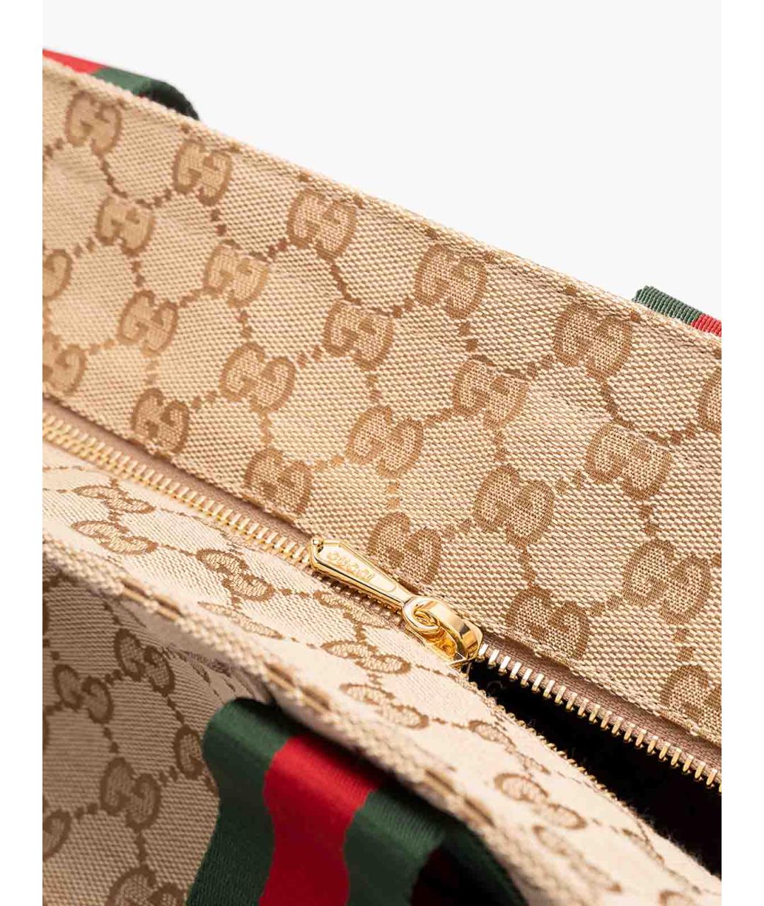 GUCCI Бежевая жаккардовая сумка тоут, фото 4