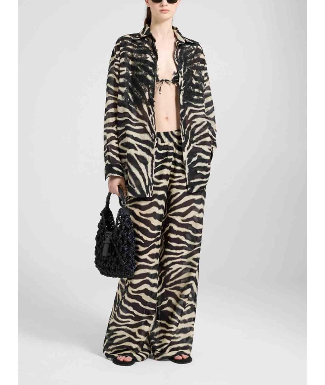 ERMANNO SCERVINO Мульти хлопковые брюки широкие, фото 3