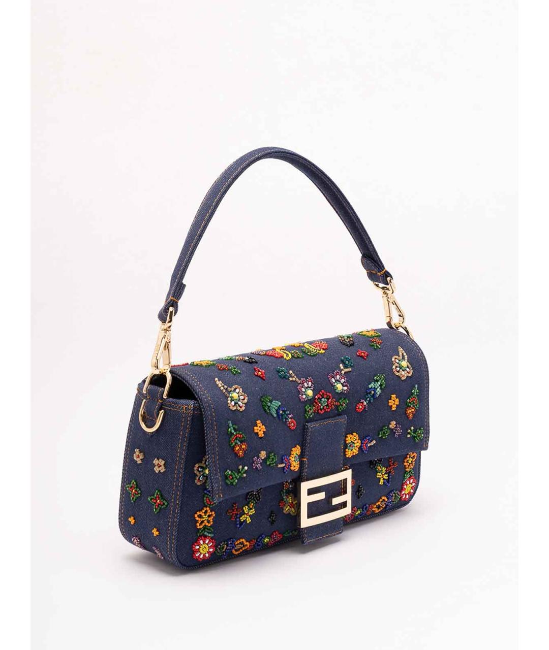 FENDI Темно-синяя деним сумка через плечо, фото 3