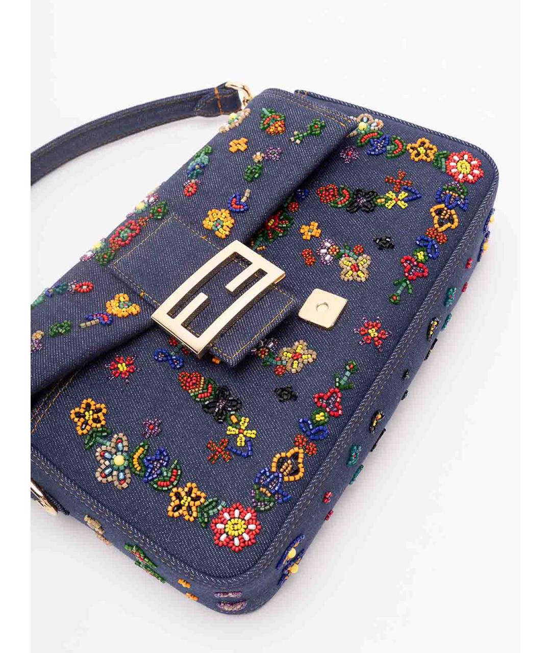 FENDI Темно-синяя деним сумка через плечо, фото 4