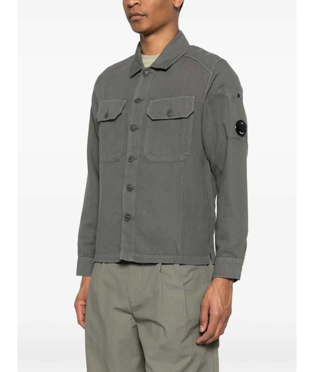 CP COMPANY Серебряная хлопковая кэжуал рубашка, фото 3