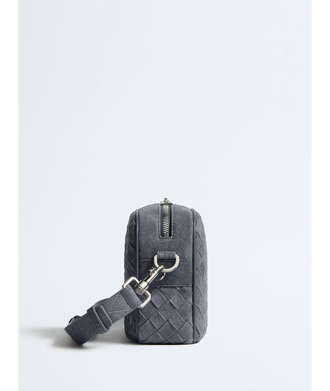 BOTTEGA VENETA Голубая замшевая сумка на плечо, фото 2