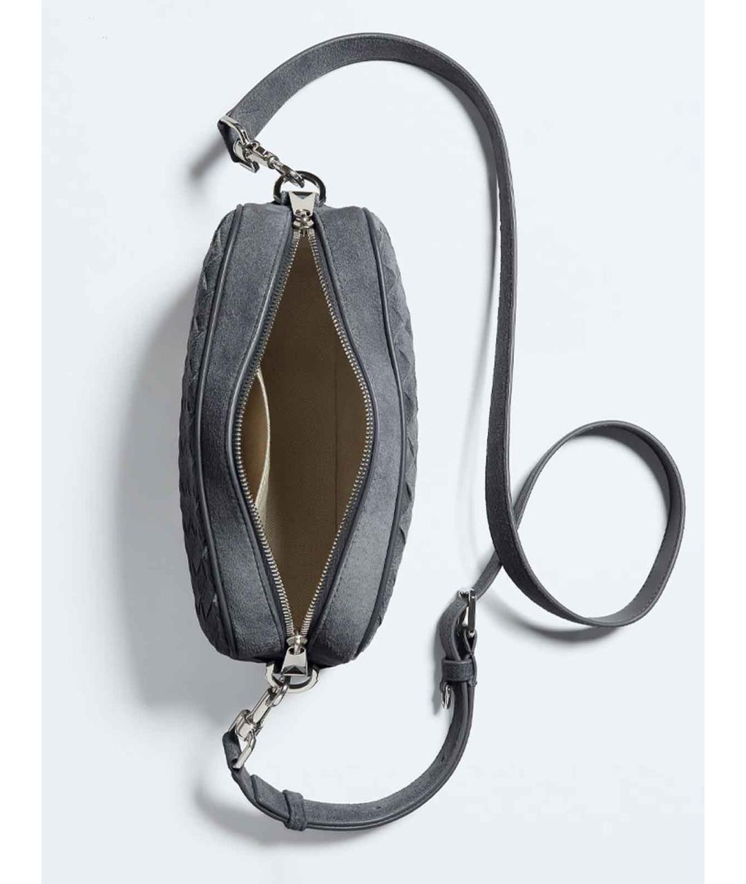 BOTTEGA VENETA Голубая замшевая сумка на плечо, фото 3
