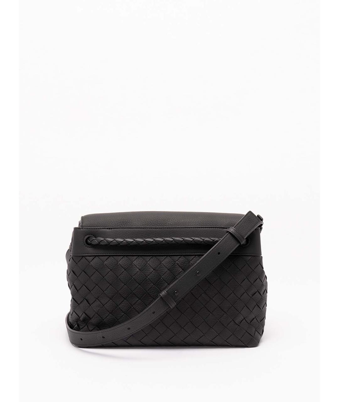 BOTTEGA VENETA Черная кожаная сумка на плечо, фото 2