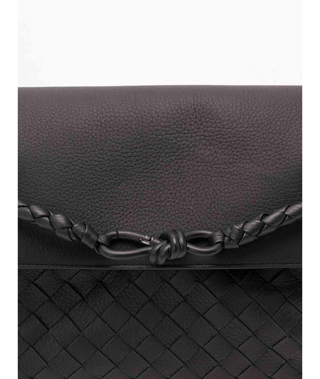 BOTTEGA VENETA Черная кожаная сумка на плечо, фото 4