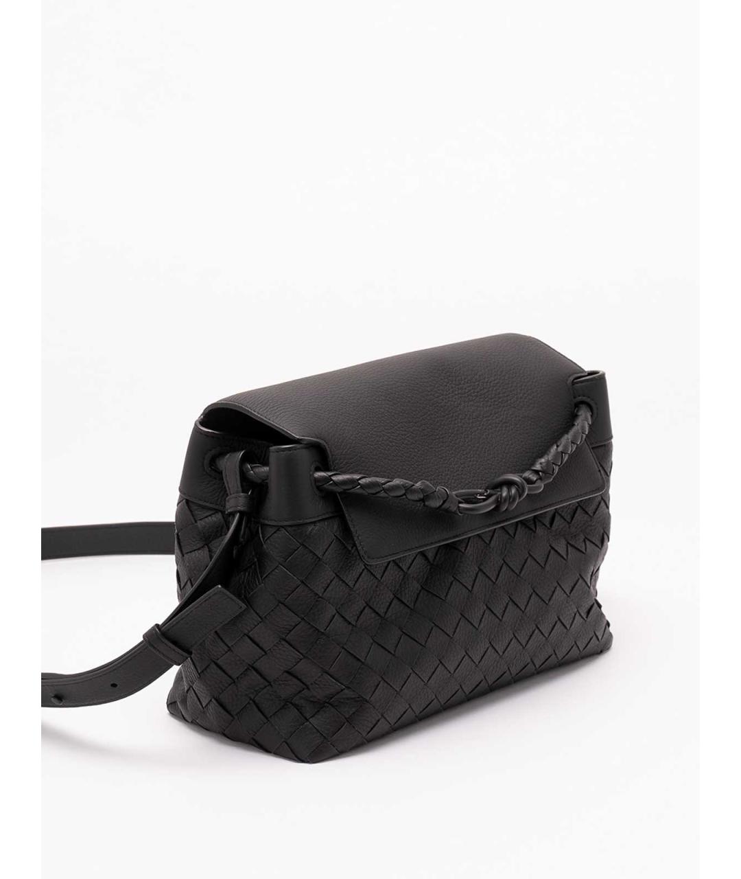 BOTTEGA VENETA Черная кожаная сумка на плечо, фото 3