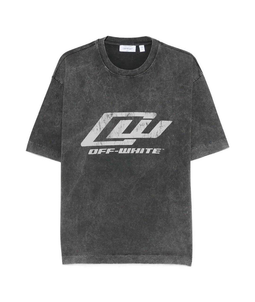 OFF-WHITE Черная хлопковая футболка, фото 1