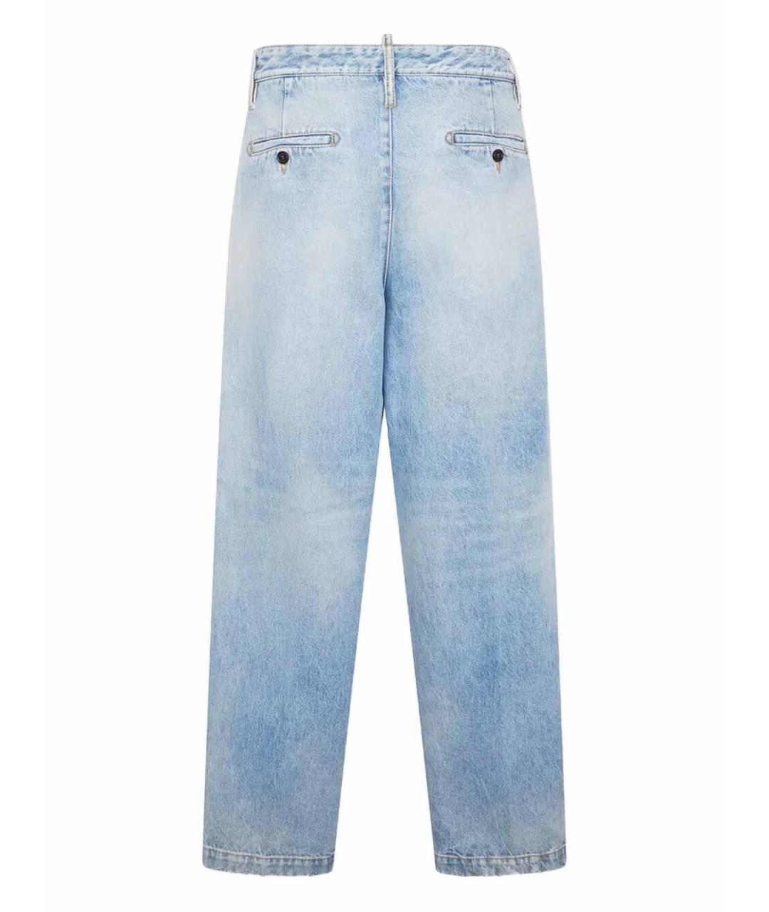 DSQUARED2 Синие хлопковые прямые джинсы, фото 2