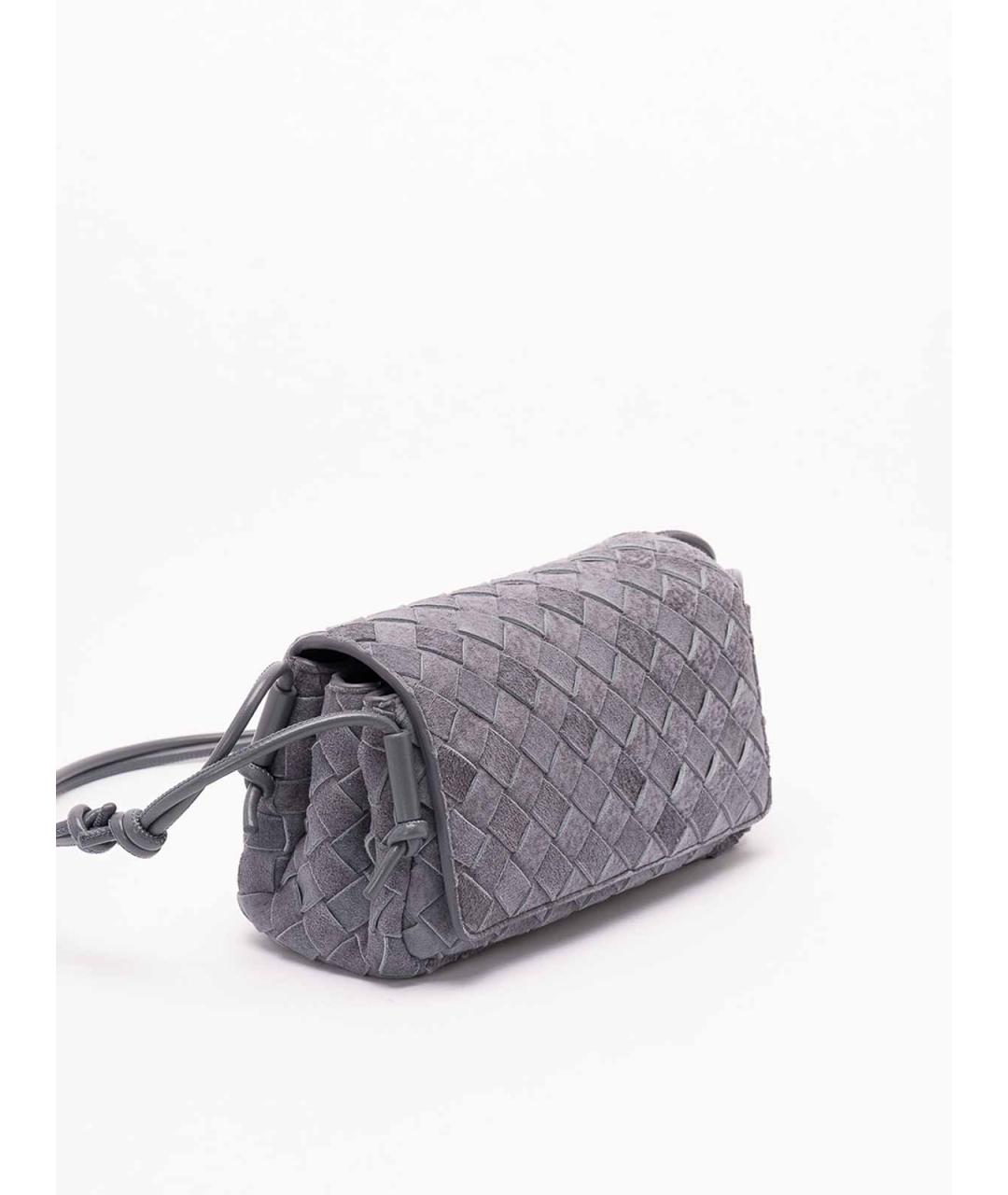 BOTTEGA VENETA Голубая замшевая сумка через плечо, фото 3