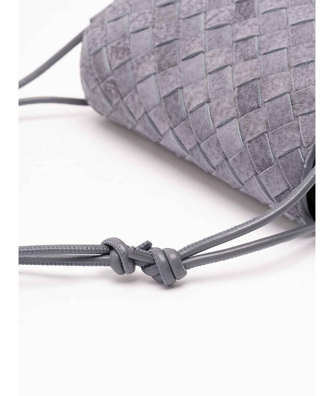 BOTTEGA VENETA Голубая замшевая сумка через плечо, фото 4