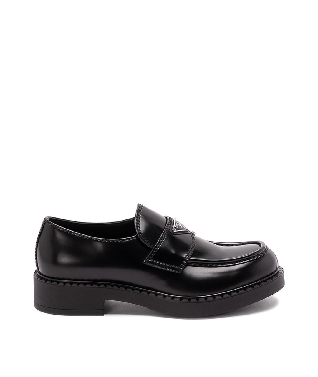 PRADA Черные кожаные лоферы, фото 1
