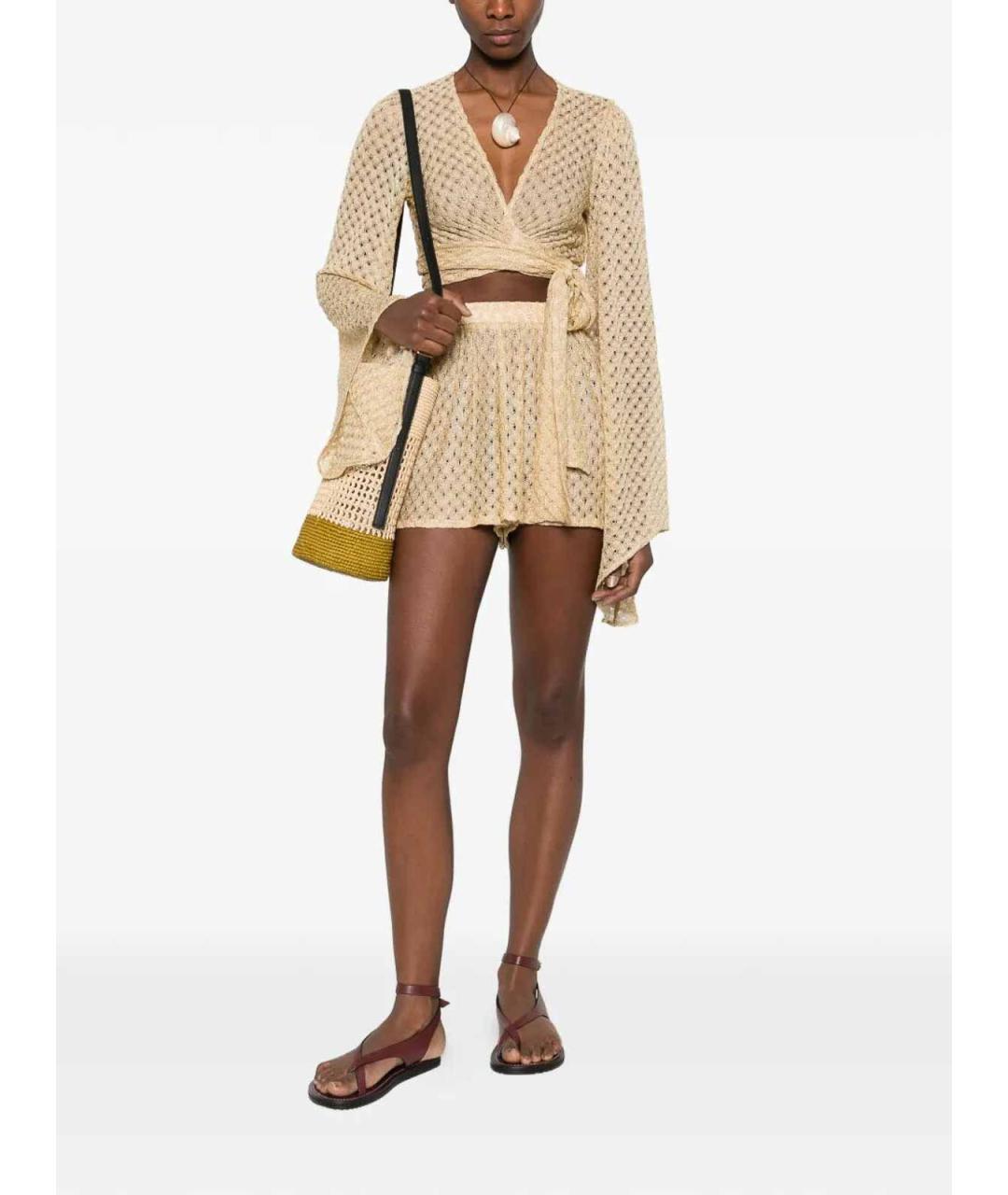 MISSONI Золотые вискозные шорты, фото 2