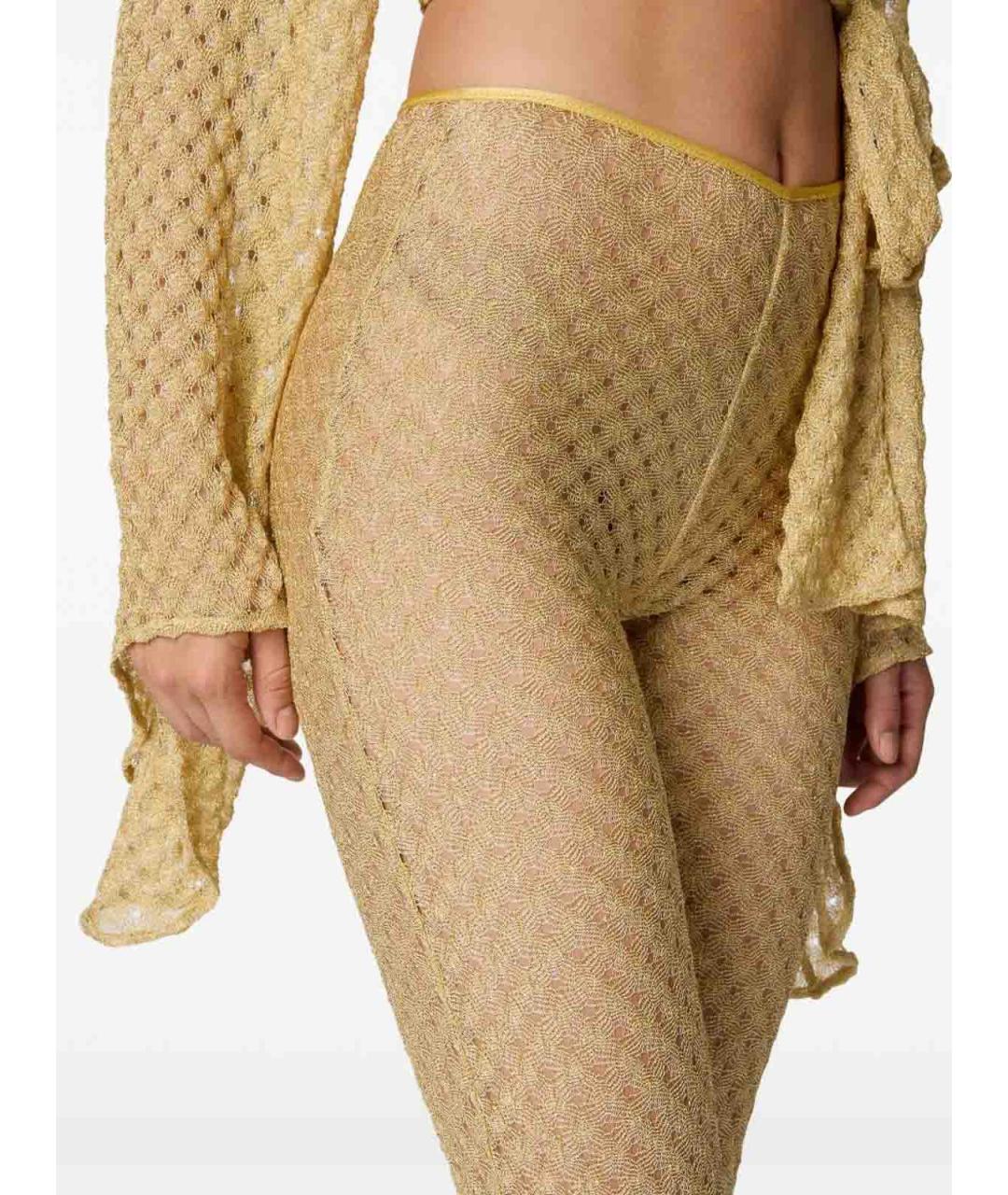 MISSONI Золотые вискозные брюки узкие, фото 4