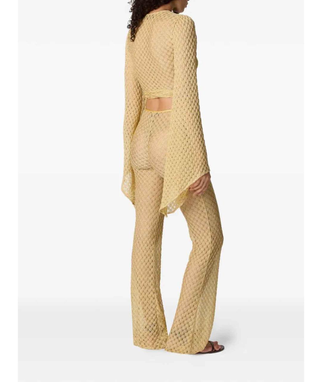 MISSONI Золотые вискозные брюки узкие, фото 3