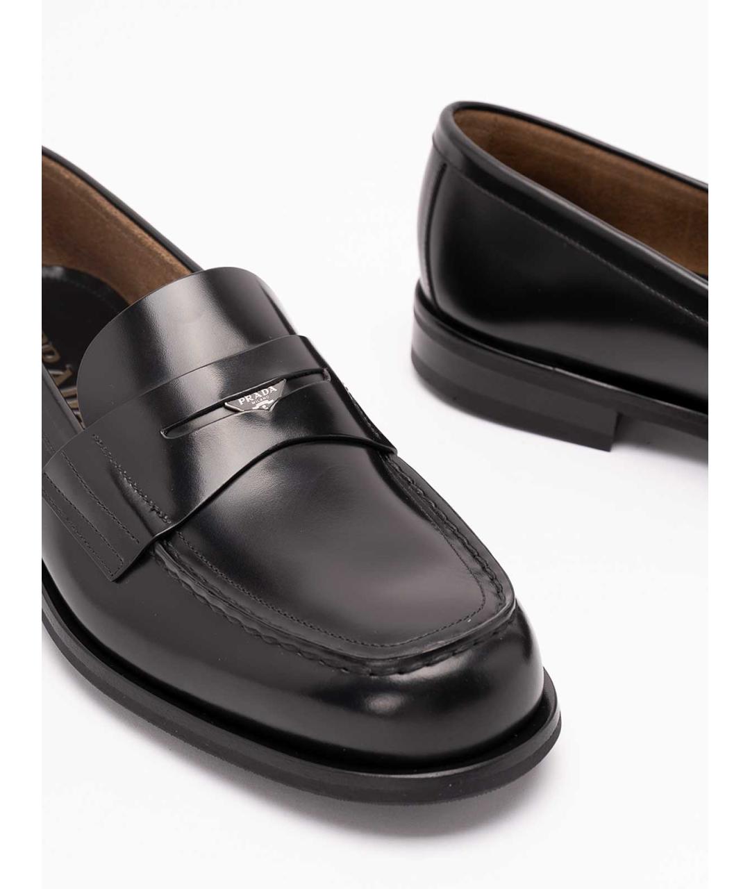 PRADA Черные кожаные лоферы, фото 5