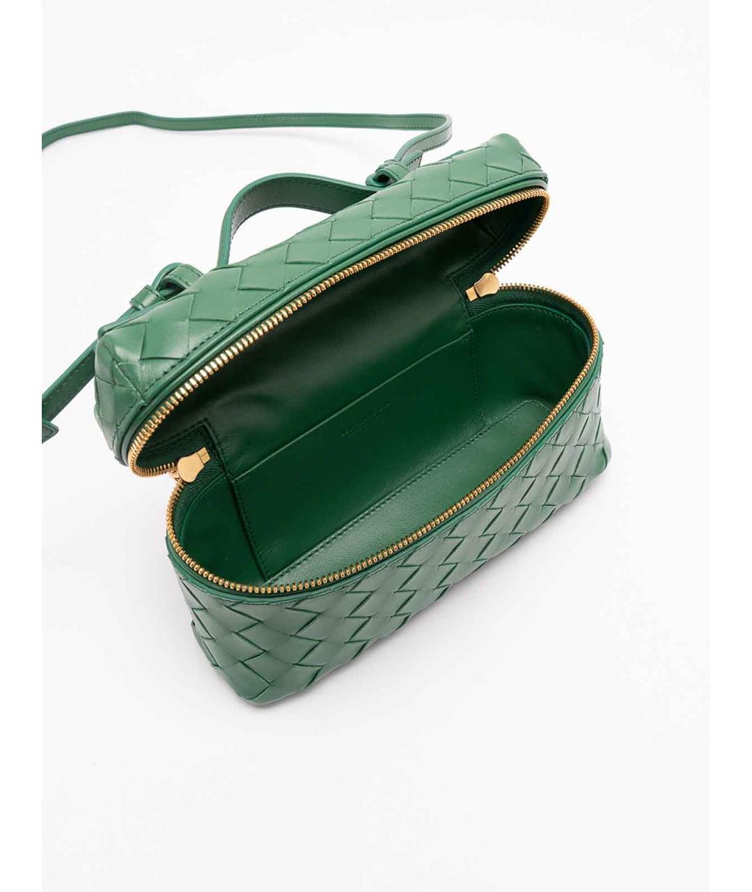 BOTTEGA VENETA Зеленая кожаная сумка с короткими ручками, фото 5