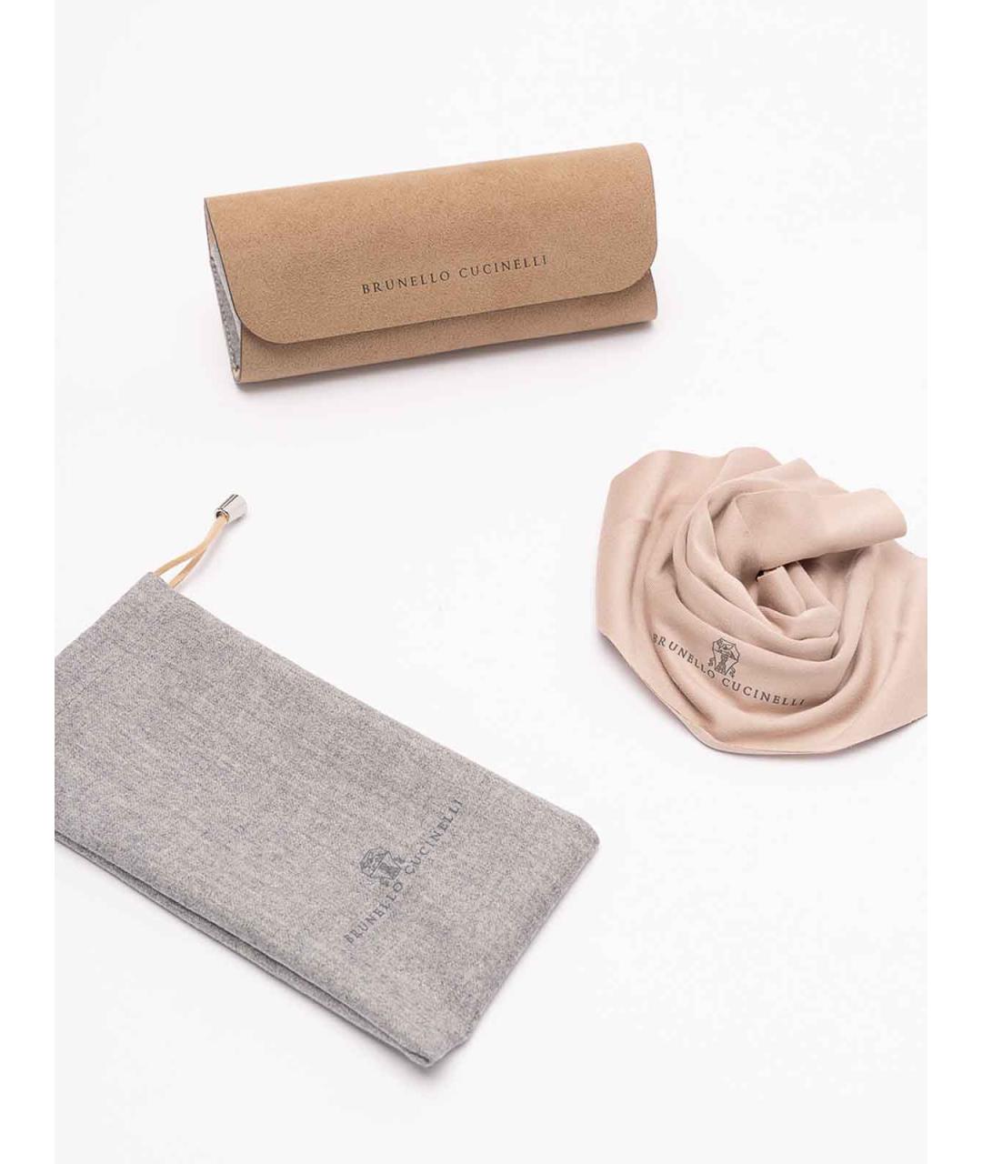 BRUNELLO CUCINELLI Золотые металлические солнцезащитные очки, фото 4